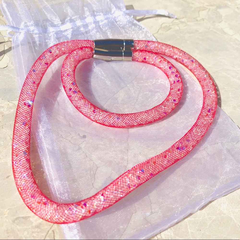 Swarovski Crystal Choker Necklace & Bracelet Set